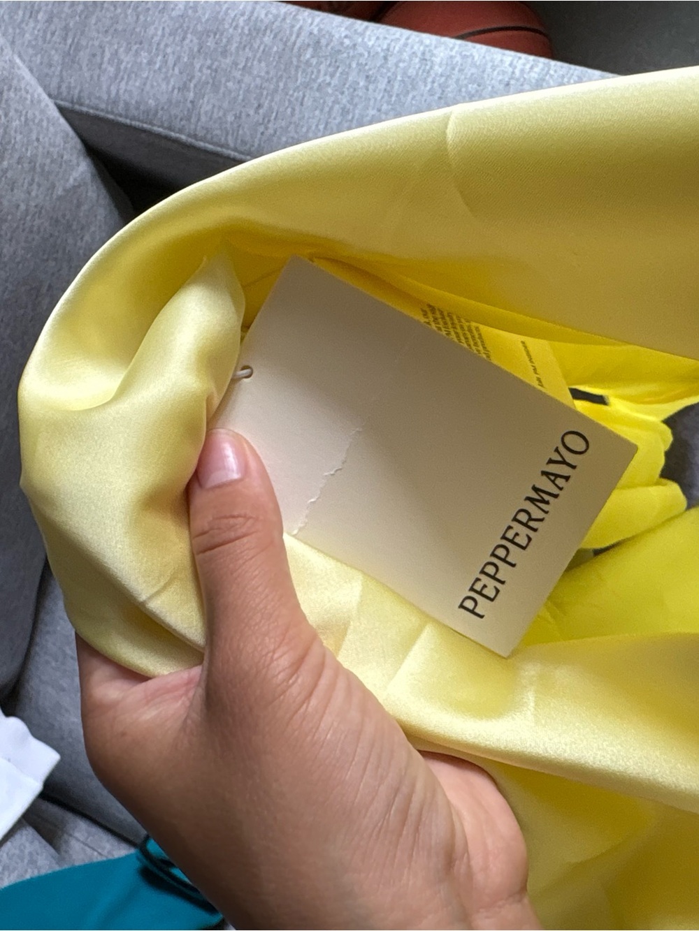 Peppermayo Yellow Backless Satin Halter Dress - Picture 6 of 6